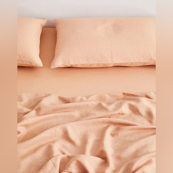 Terracottal 100% French Flax Linen Fitted Sheet Only, Queen - Picture 5 of 5